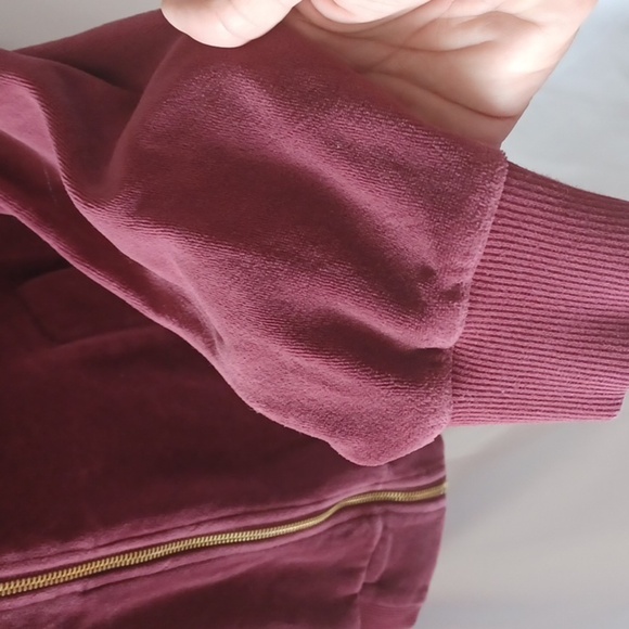 Michael Kors Ladies Velour Jacket - Women's L, Burgundy, full zip - Picture 4 of 8